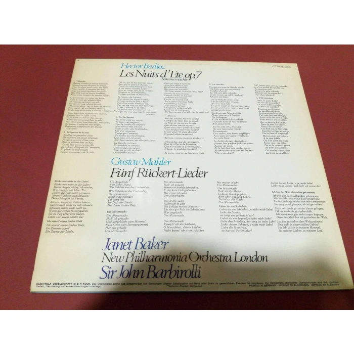 HECTOR BERLIOZ LEST NUITS  - MAHLER FUNF RUCKERT