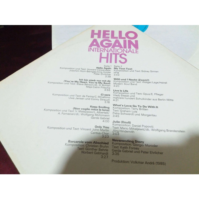 HELLO AGAIN INTERNATIONAL HITS