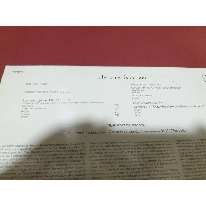 HERMAN BAUMANN HANDEL HAYDN ROSETTI