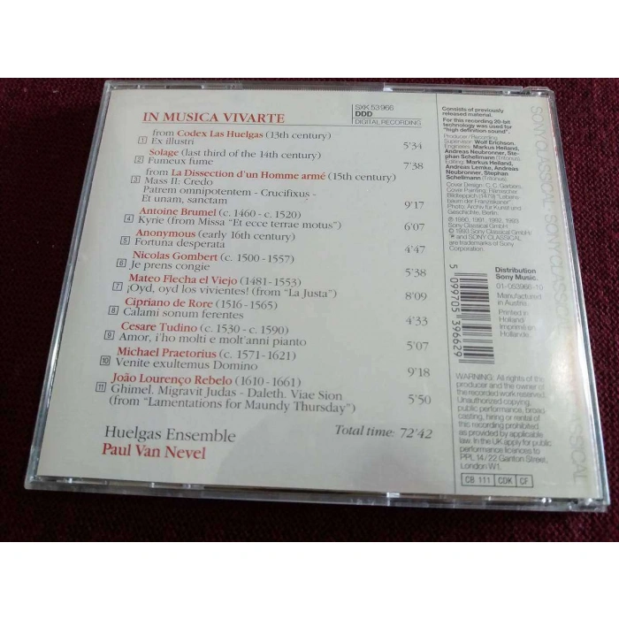 HUELGAS ENSEMBLE PAUL VAN NEVEL IN MUSICA VIVARTE