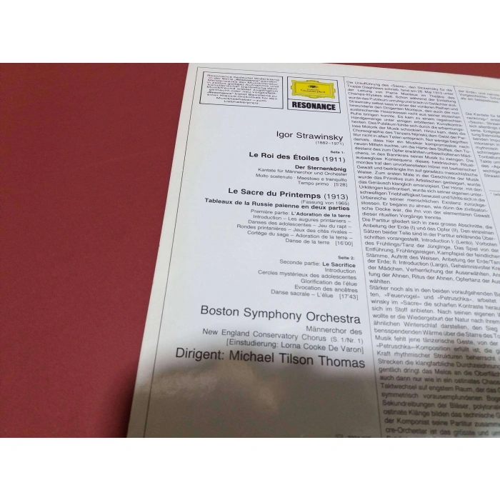 IGOR STRAWINSKY LE SACRE DU PRINTEMPS
