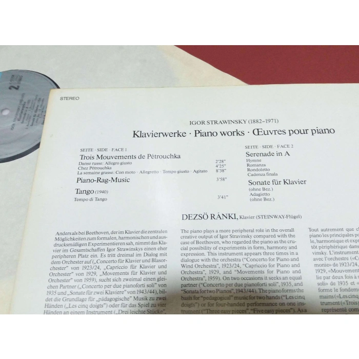 IGOR STRAWINSKY PIANO WORKS DEZSO RANKI