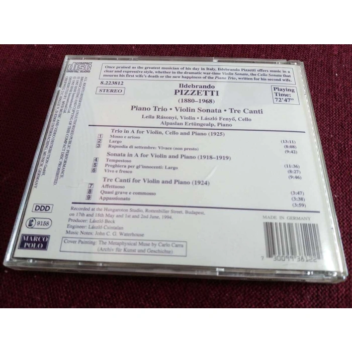 ILDEBRANDO PIZZETTI PIANO VIOLIN ALPARSLAN ERTÜNGEALP PIANO