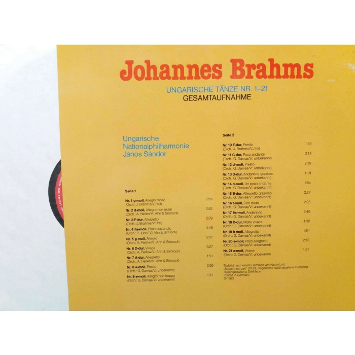 JOHANNES BRAHMS UNGARISCHE JANOS SANDOR