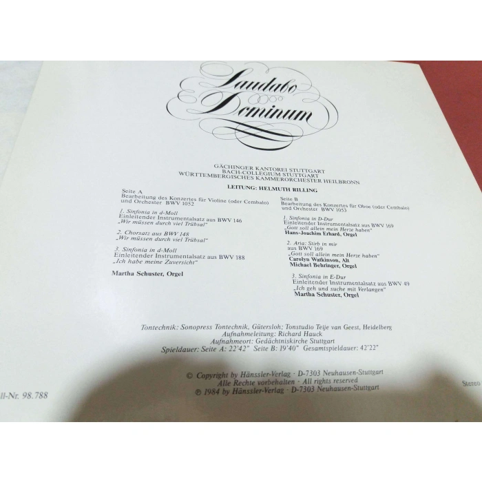 LAUDABO DOMINUM BACH KANTATENWERK