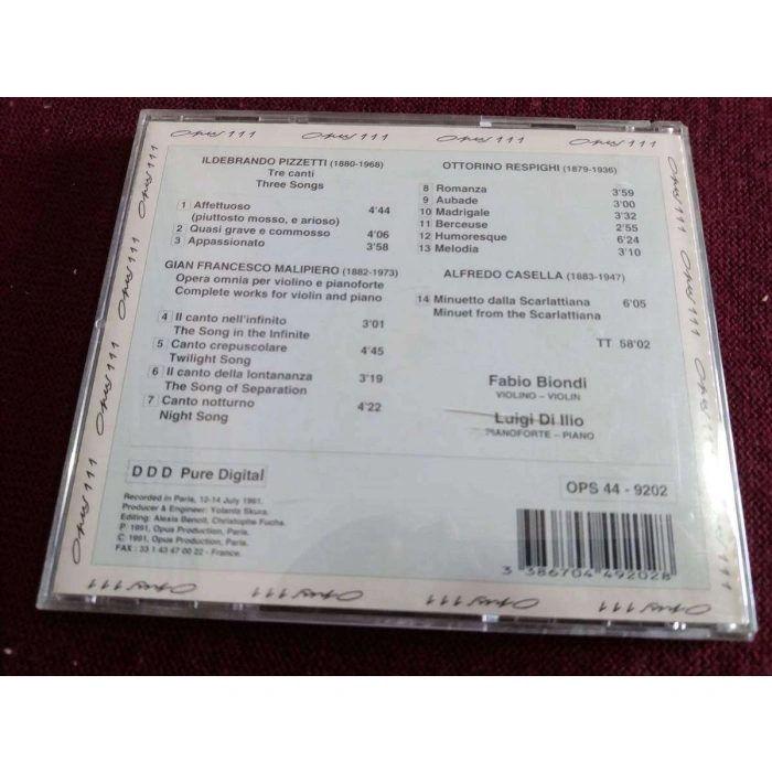 RESPIGHI PIZZETTI CASELLA MALIPIERO FABIO BIONDI LUIGI DI ILIO