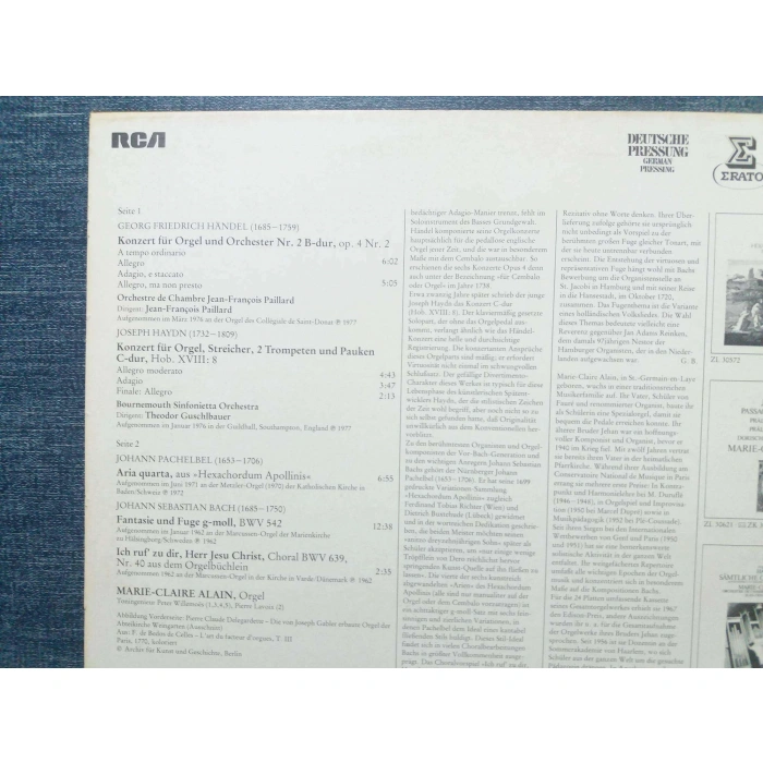 MARIE CLAIRE ALAIN ORGEL HANDEL HAYDN BACH