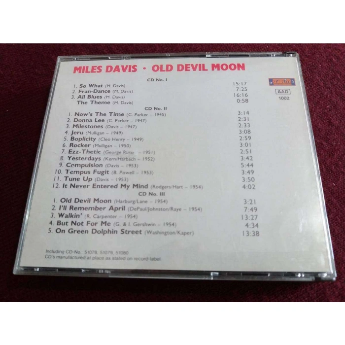 MILES DAVIS OLD DEVIL MOON 3 CD