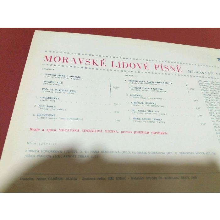 MORAVSKE LIDOVE PISNE (SLOVAK)