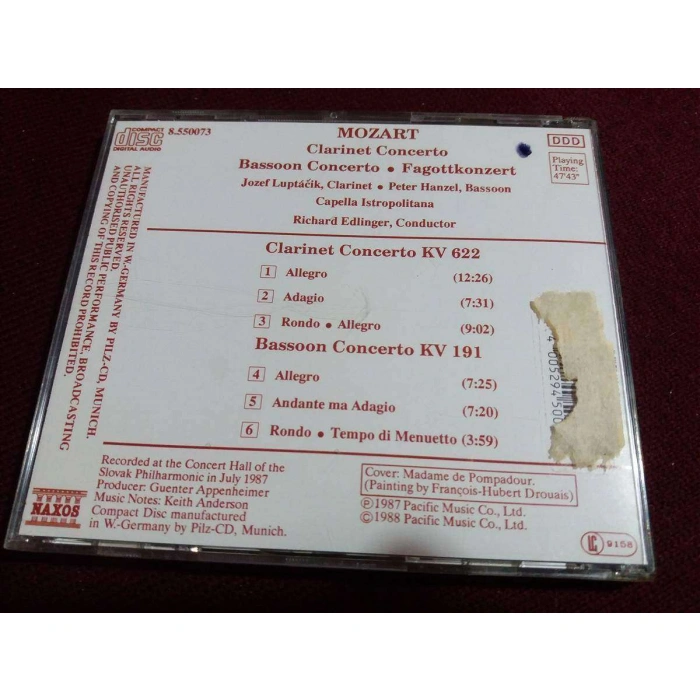 MOZART CLARINET - BASSOON  CONCERTO