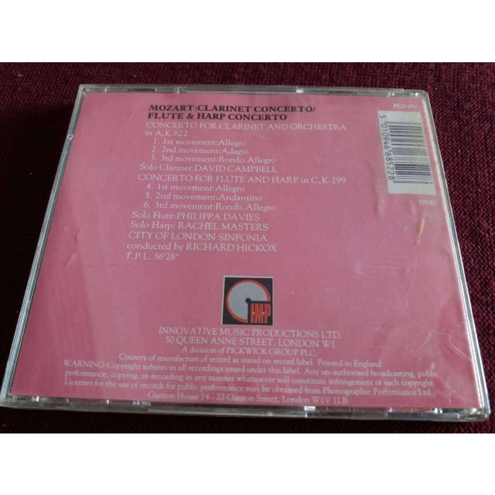 MOZART CLARINET FLUTE HARP CONCERTO