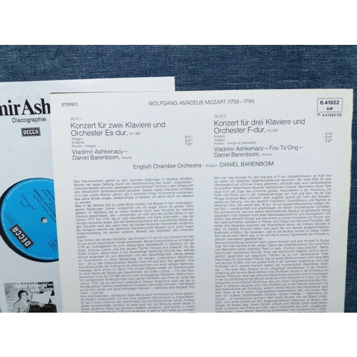 MOZART KLAVIER Nr.-2 - Nr.3  ASHKENAZY BARENBOIM