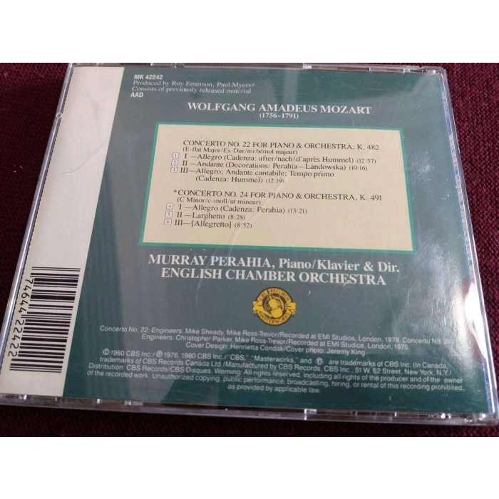 MOZART PIANO CONCERTO NO.22 - 24 PERAHIA