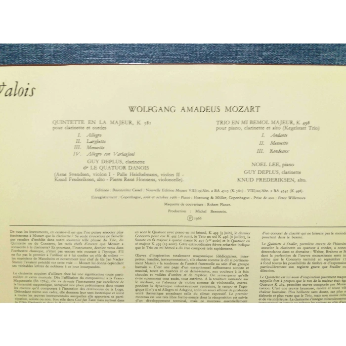 MOZART QUINTETTE TRIO MAJEUR