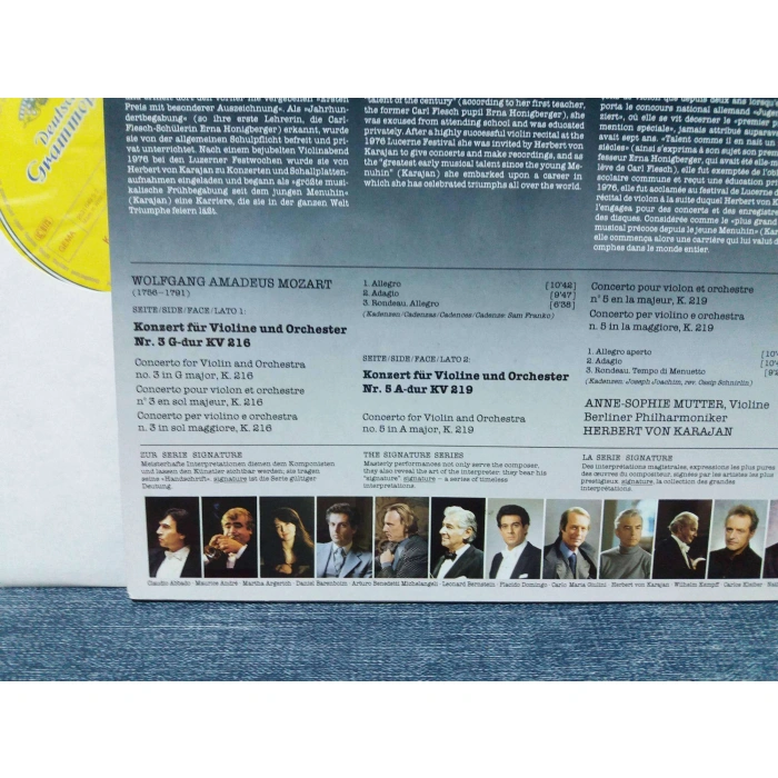 MOZART VIOLIN CONCERTOS Nr.-3  Nr.5 ANNE MUTTER KARAJAN