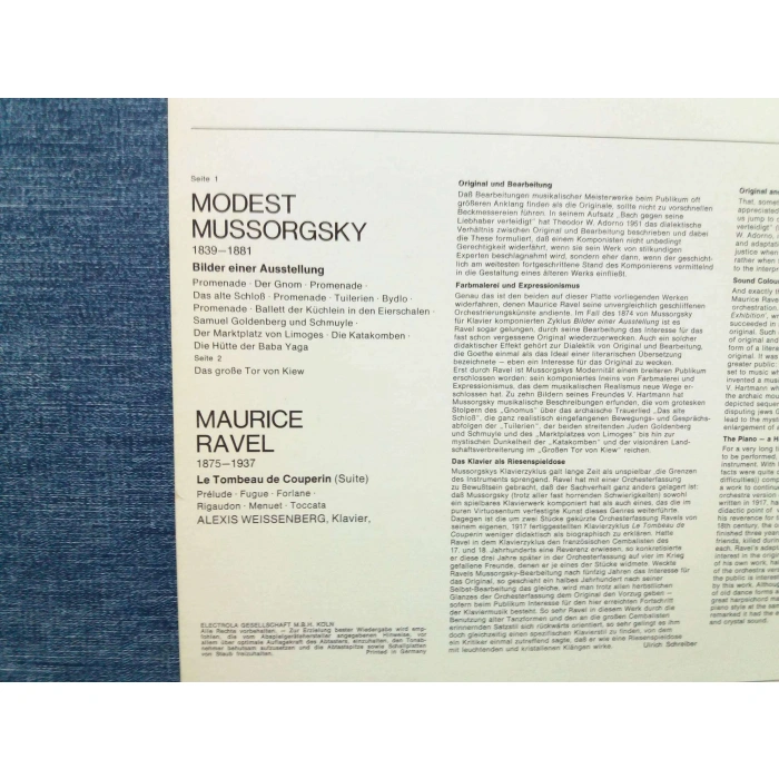 MUSSORGSKY BILDER EINER MAURICE RAVEL ALEXIS
