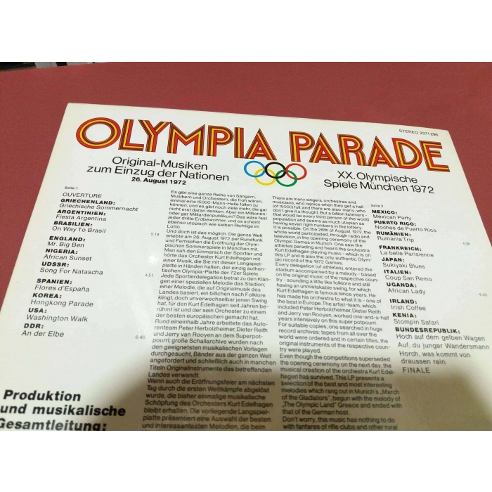 OLYMPIA PARADE 1972 SPIELE MUCHEN MAXI LP