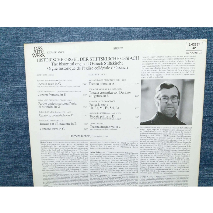 ORGELMUSIK DER RENAISSANCE HERBERT TACHEZI