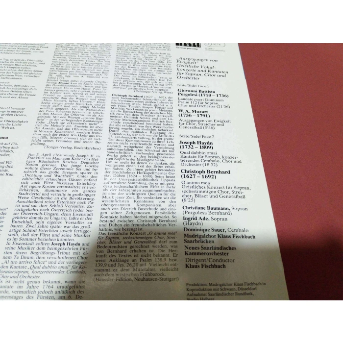 PERGOLESI MOZART HAYDN BERNHARD