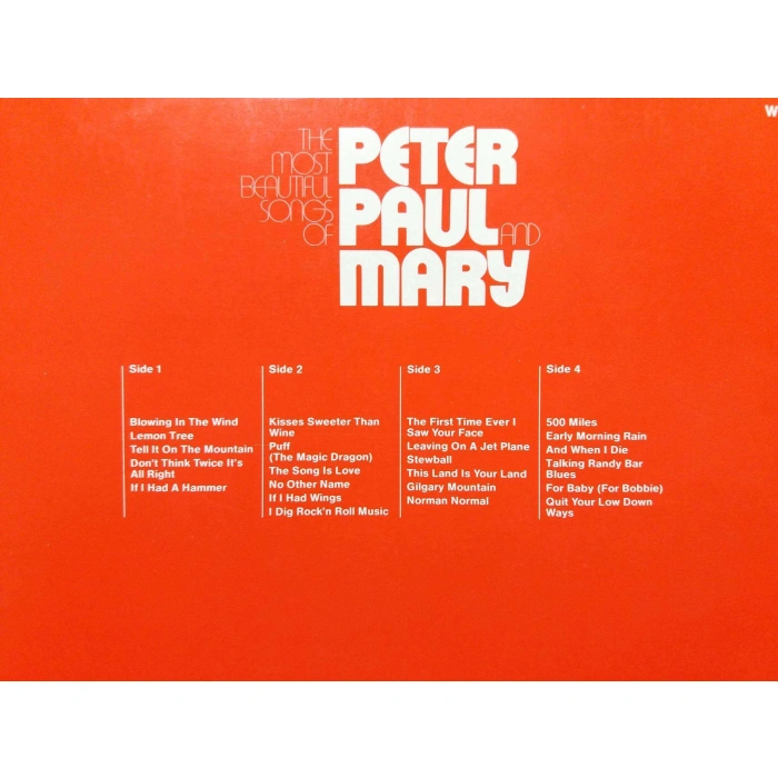 PETER PAUL AND MARY MOST BEAUTIFUL SONGS   2 LP