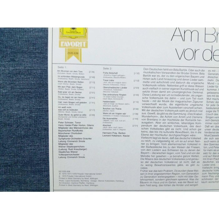 PETER SCHREIER HERMANN PREY AM BRUNNEN VOR DEM TORE