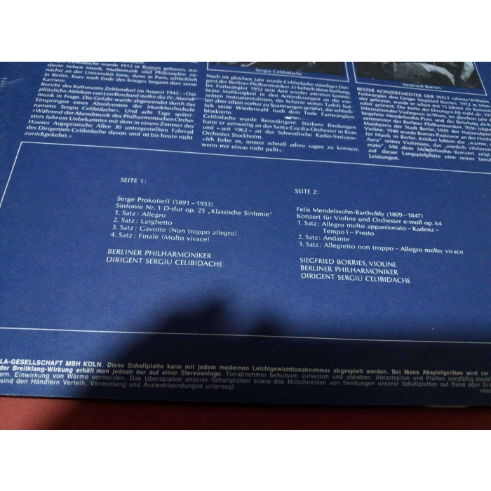 PROKOFIEFF SONIFONIE Nr.1 - MENDELSSOHN VIOLIN SERGIU DELICIDACHE