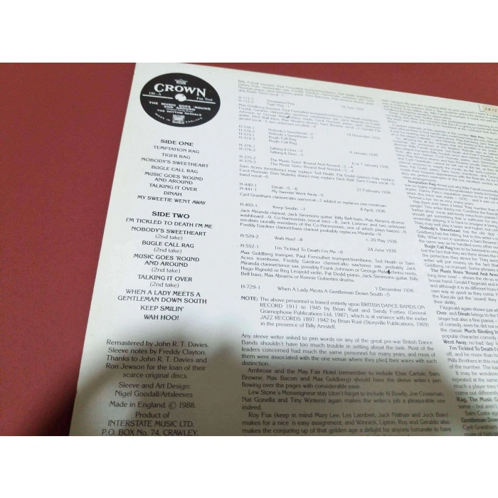 RHYTHM PASCALS MUSIC GOES ROUND AROUND 1935-36