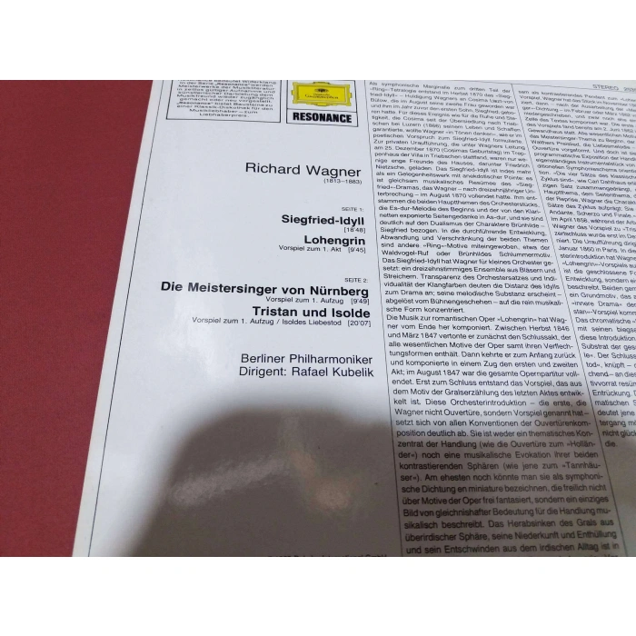 RICHARD WAGNER SIEGFRIED LOHENGRIN TRISTAN ISOLDE