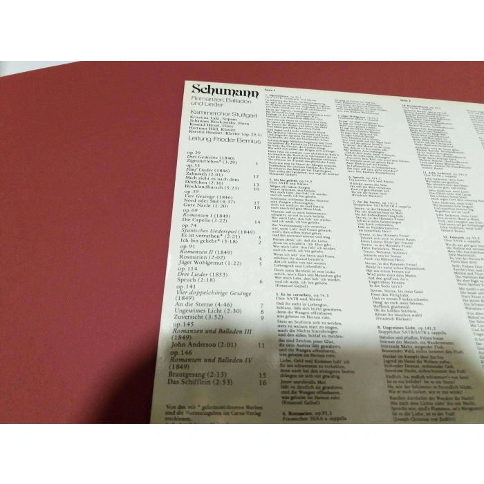 ROBERT SCHUMANN ROMANZEN BALLADEN