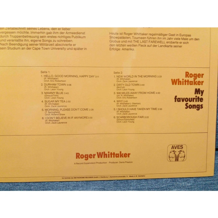 ROGER WHITTAKER MY SONGS