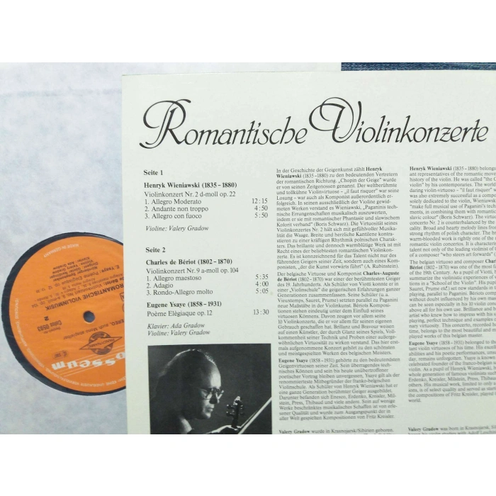 ROMANTIC VIOLIN HENRYK WIENIAWSKI CHARLES DE BERIOT YSAYE