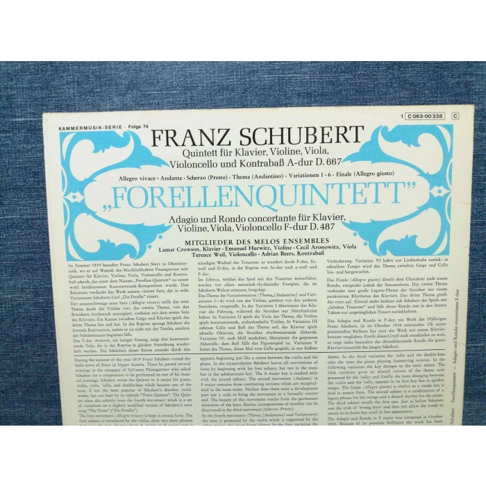 SCHUBERT KLAVIERQUINTETT ADAGIO RONDO