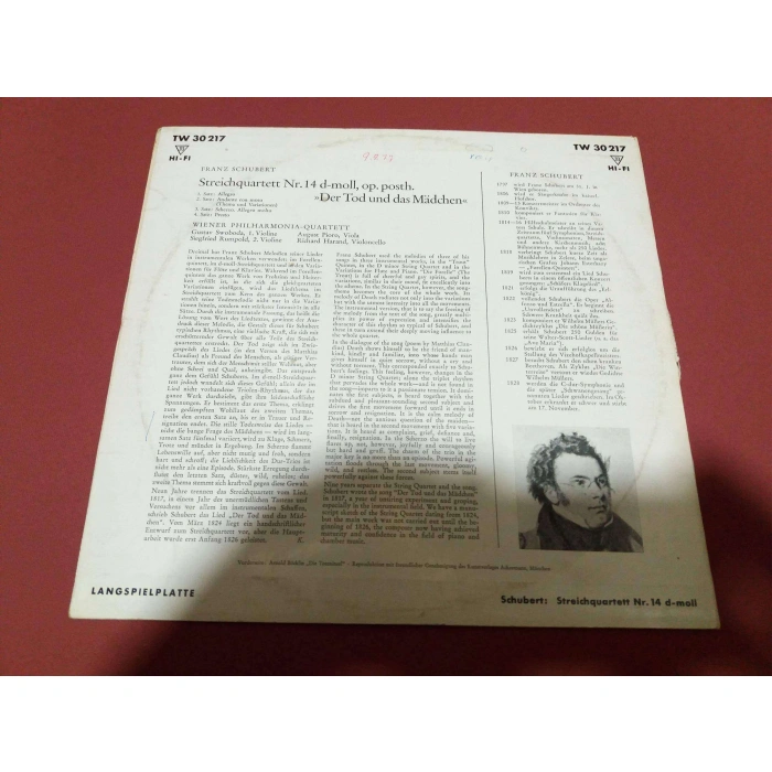 SCHUBERT STREICHQUARTETT Nr.14 ( 10 LP )