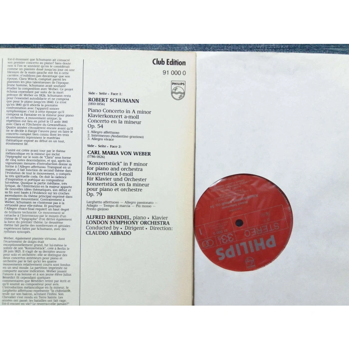 SCHUMANN - CARL MARIA WEBER  PIANO CONCERTO