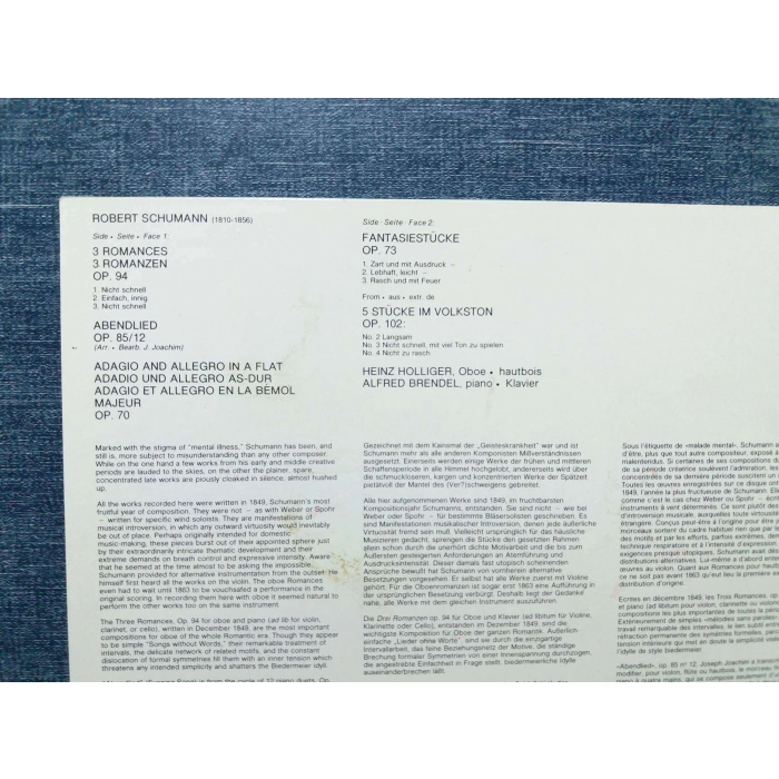 SCHUMANN WORKS FOR OBOE PIANO