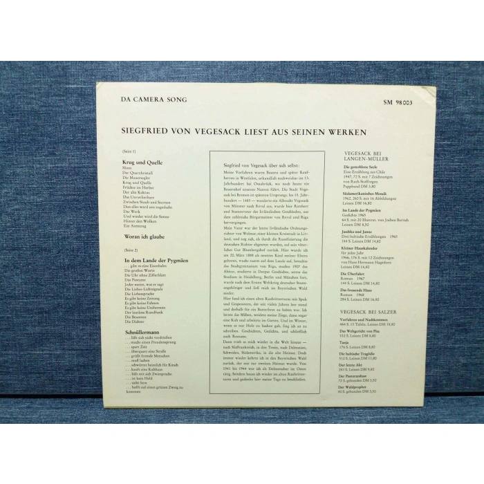 SIEGFRIED VON VEGESACK DA CAMERA SONG