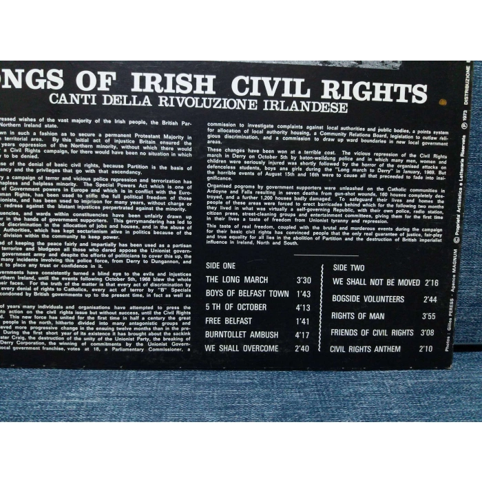 SONGS OF IRISH CIVIL RIGHTS