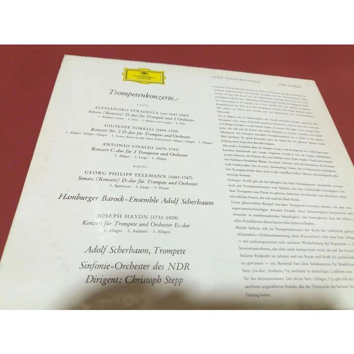 STRADELLA TORELLI VIVALDI TELEMANN TROMPOTEN KONZERT