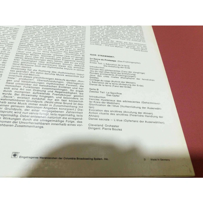 STRAWINSKY LE SACRE DU PRINTEMPS PIERRE BOULEZ