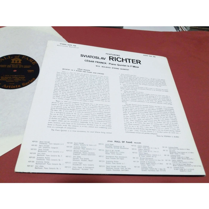 SVIATOSLAV RICHTER PIANO QUINTETT CESAR FRANK