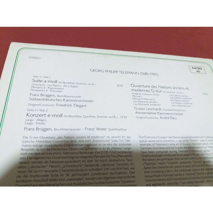 TELEMANN BLOCKFLÖTE KONZERT SUITE OVERTURE