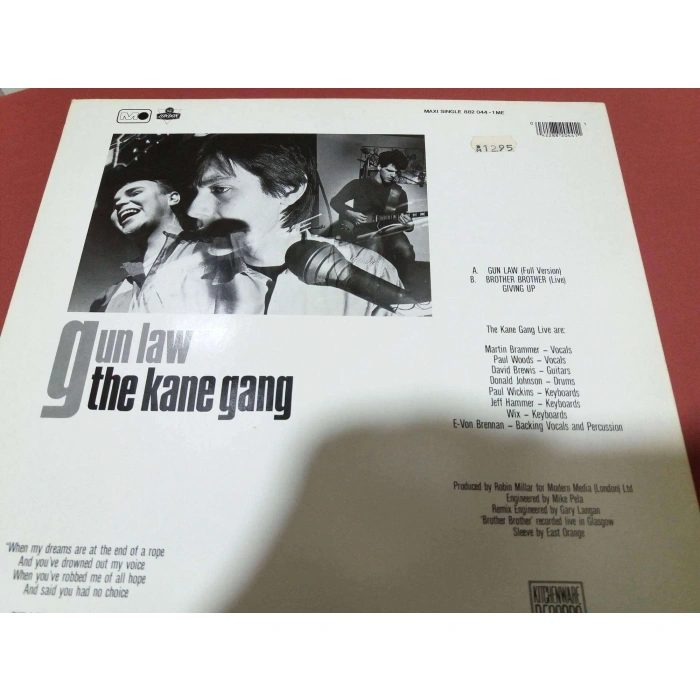 THE KANE GANG GUN LAW  MAXI LP