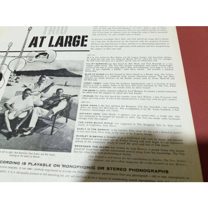 THE KINGSTON TRIO AT LARGE