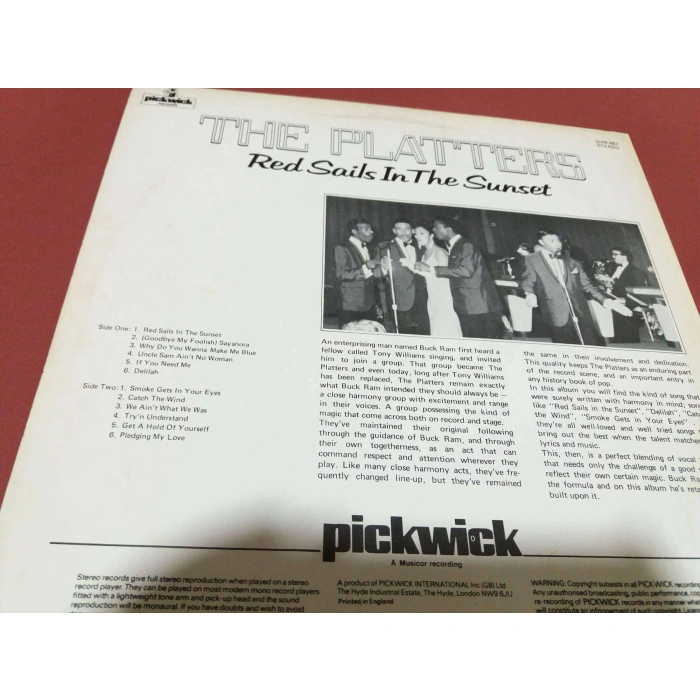 THE PLATTERS RED SAILS IN THE SUNSET