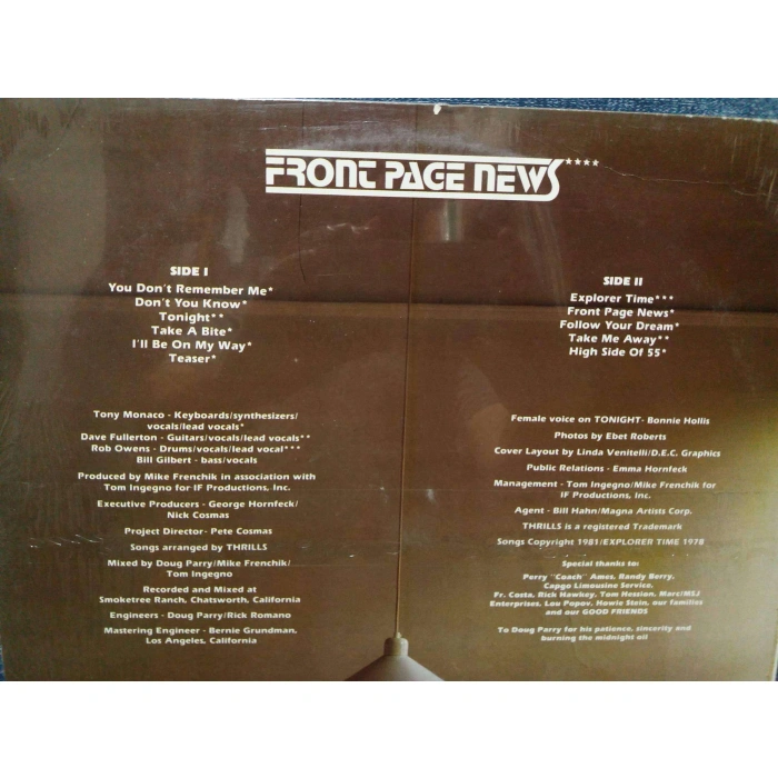 THRILLS FRONT PAGE NEWS (SIFIR)