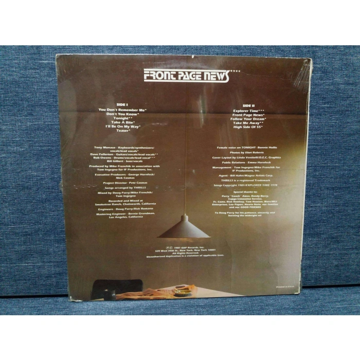 THRILLS FRONT PAGE NEWS (SIFIR)