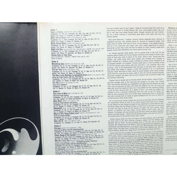 TOMMY DORSEY GREATEST HITS   2 LP