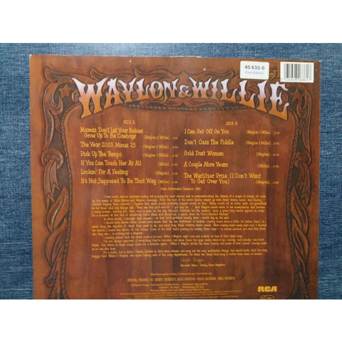 WAYLON JENNINGS & WILLIE NELSON LP ALBUM