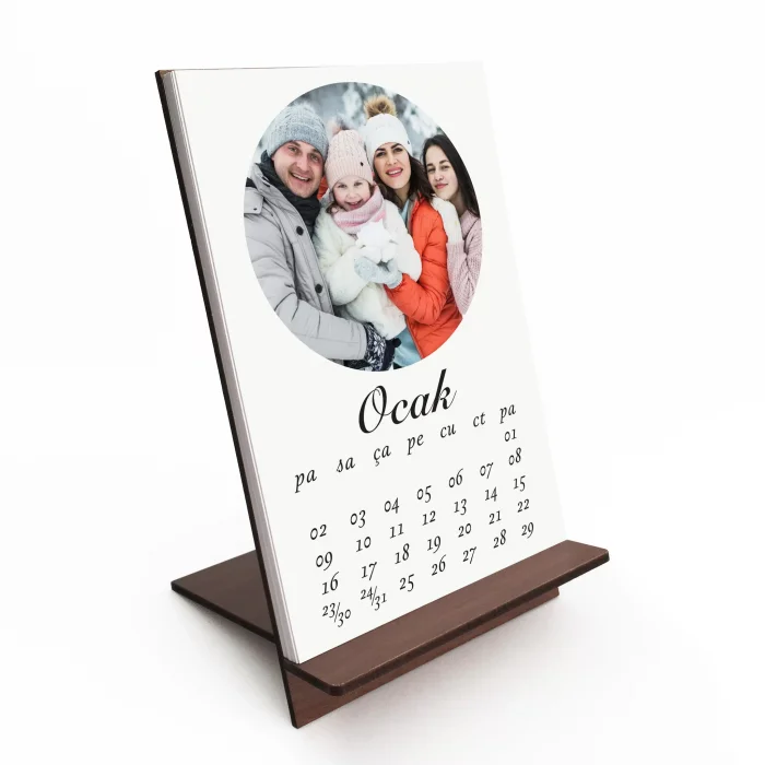 2025 Ahşap Takvim, Kişiye Özel Yuvarlak Fotoğraflı Takvim, Kişiye Özel 2025 Takvimi