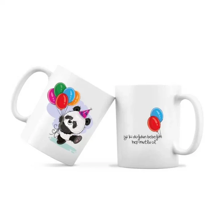 Panda Doğum Günü Kupa Bardak